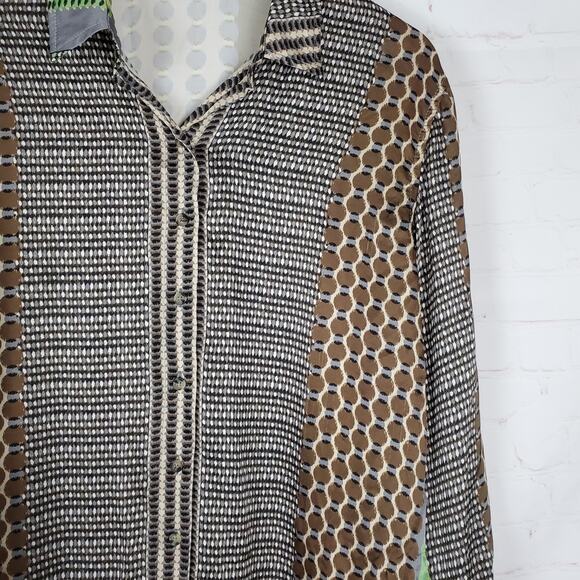 Alembika Button Up Tunic Top Size 1 US 6-8 Pistachio Long Sleeve Blouse READ DES - Picture 8 of 15